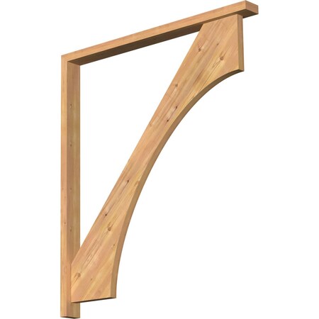 Ekena Millwork Westlake Block Smooth Bracket w/ Offset Brace, Western Red Cedar, 3 1/2"W x 42"D x 48"H BKT0402X42X48WTL05SWR
